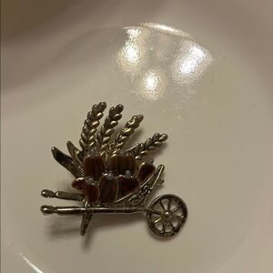 Vintage Wheat and Wheel Brooch